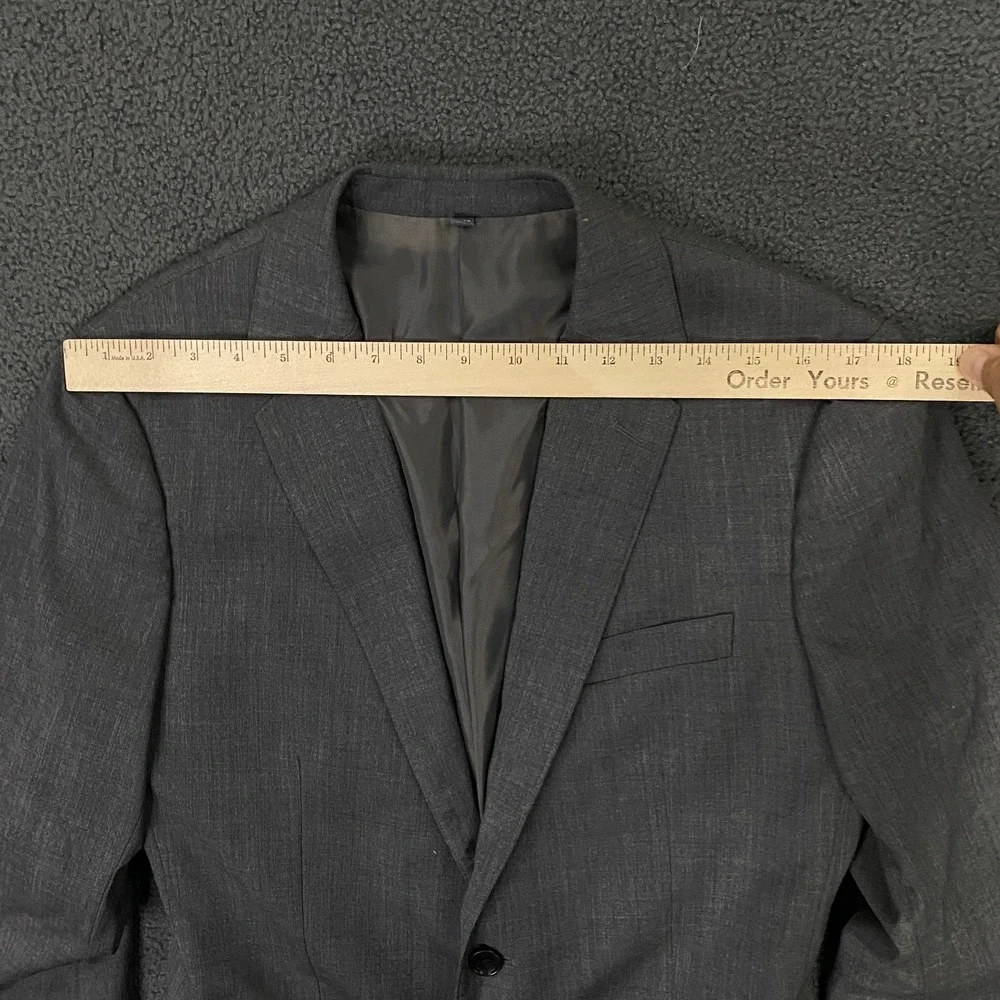 Bonobos Jetsetter Wool Suit 38R Slim Fit 32x34 Solid Gray Stretch 2 Piece